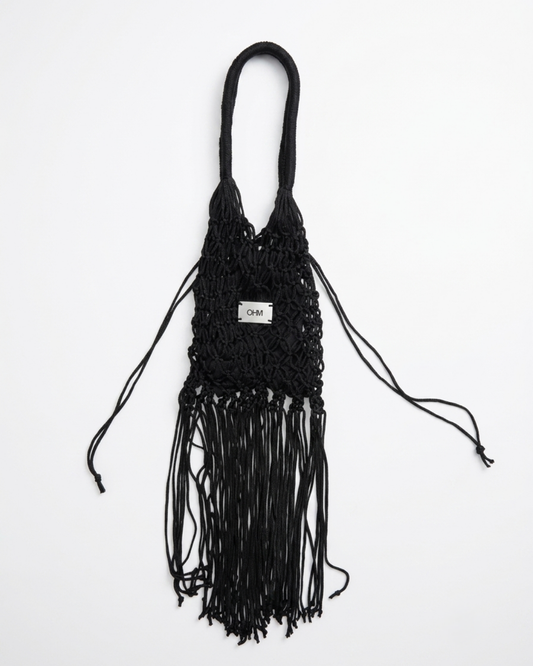 THE FRINGED TOTE BAG [jet-black]