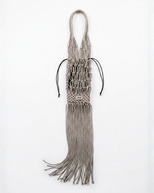 THE MAXI FRINGED TOTE BAG [silver-grey]