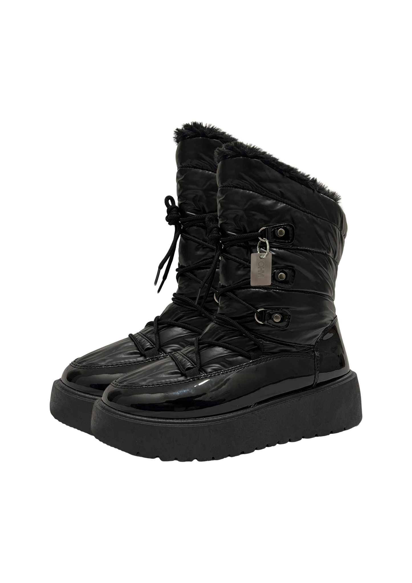 LACE-UP PUFFER BOOTS
