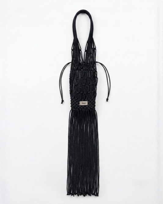 THE MAXI FRINGED TOTE BAG [jet-black]